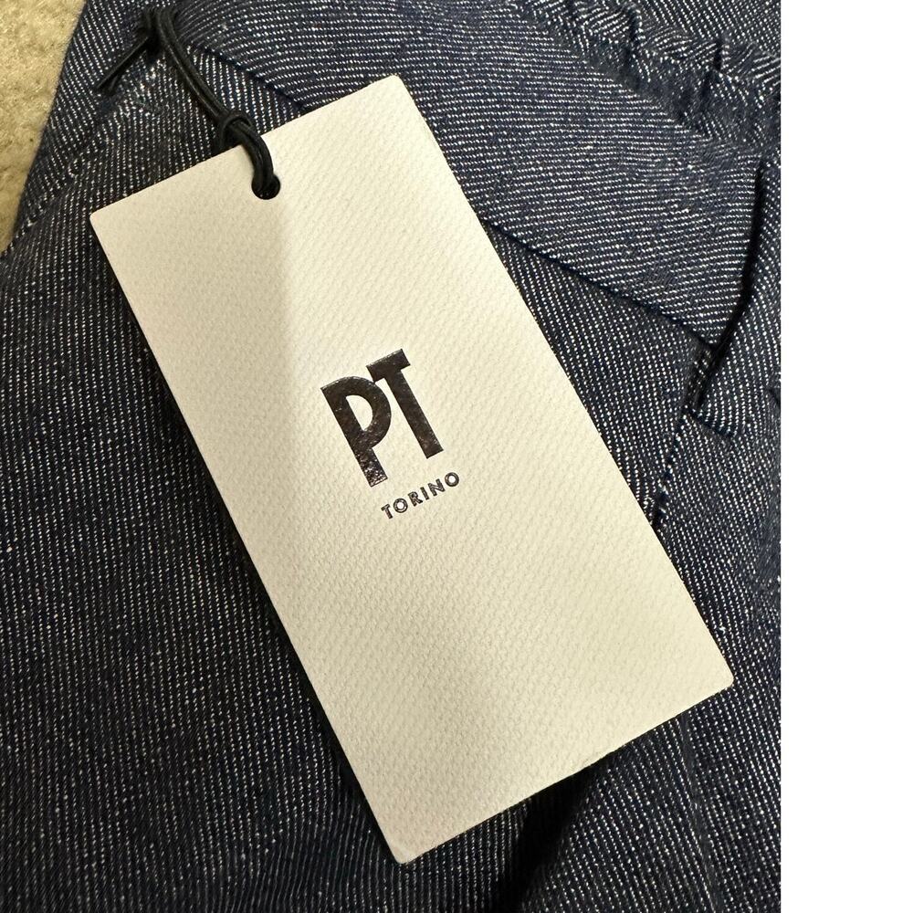 PT Torino Men's slim‎ fit stretch chambray pants size 54 NEW - Picture 4 of 8